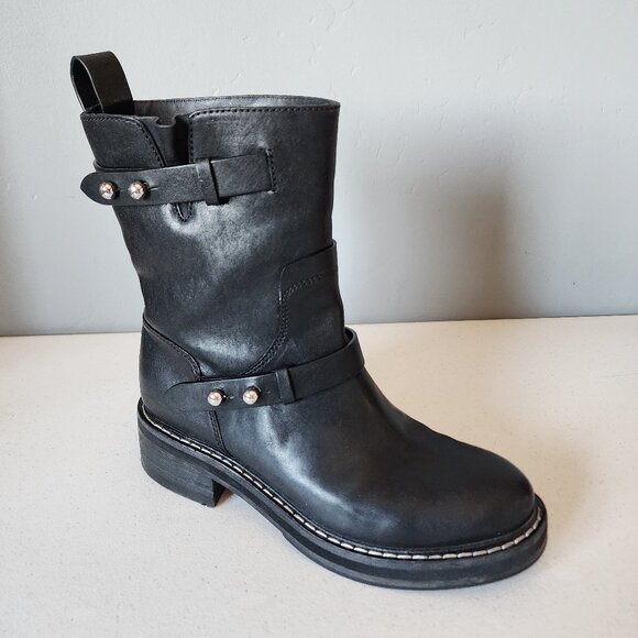 Rag & Bone Black Moto Boot "EUC" - Picture 11 of 16